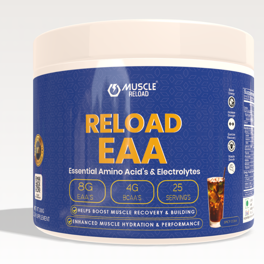 Muscle Reload RELOAD EAA Spicy Cola supplement product jar
