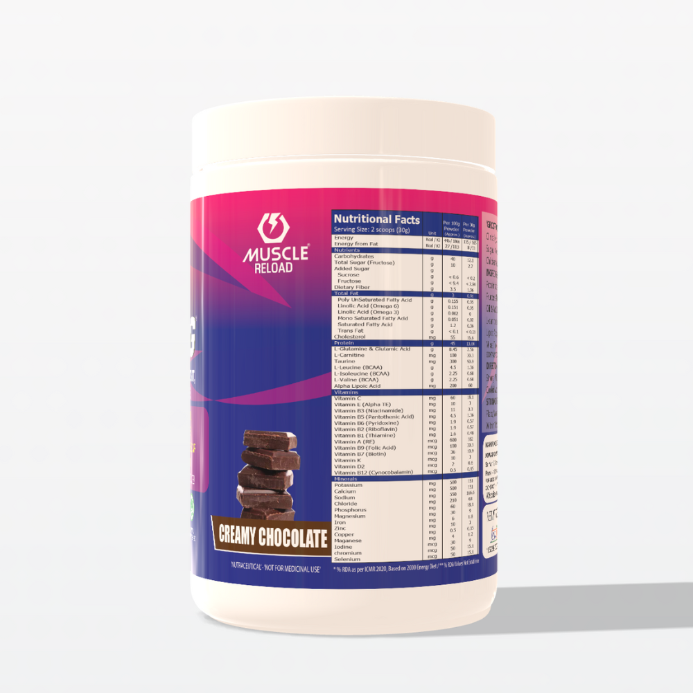 Gro Strong Protein – 45g Protein, Low Lactose, Zero Sugar, Gluten-Free with Fiber & 32 Nutrients – 500g"