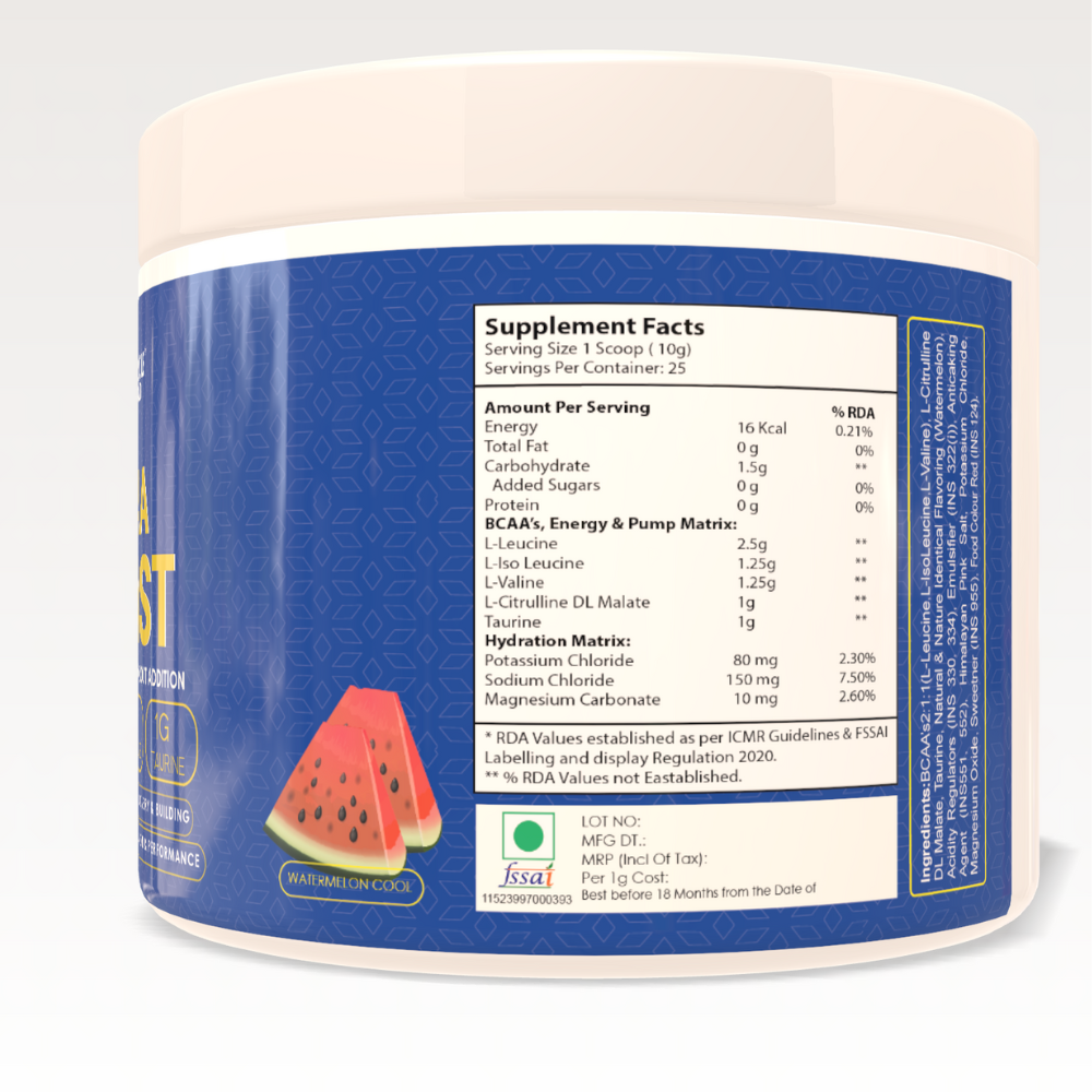 BCAA Blast 250g - BCAA BLAST Intra-Workout for Muscle Recovery