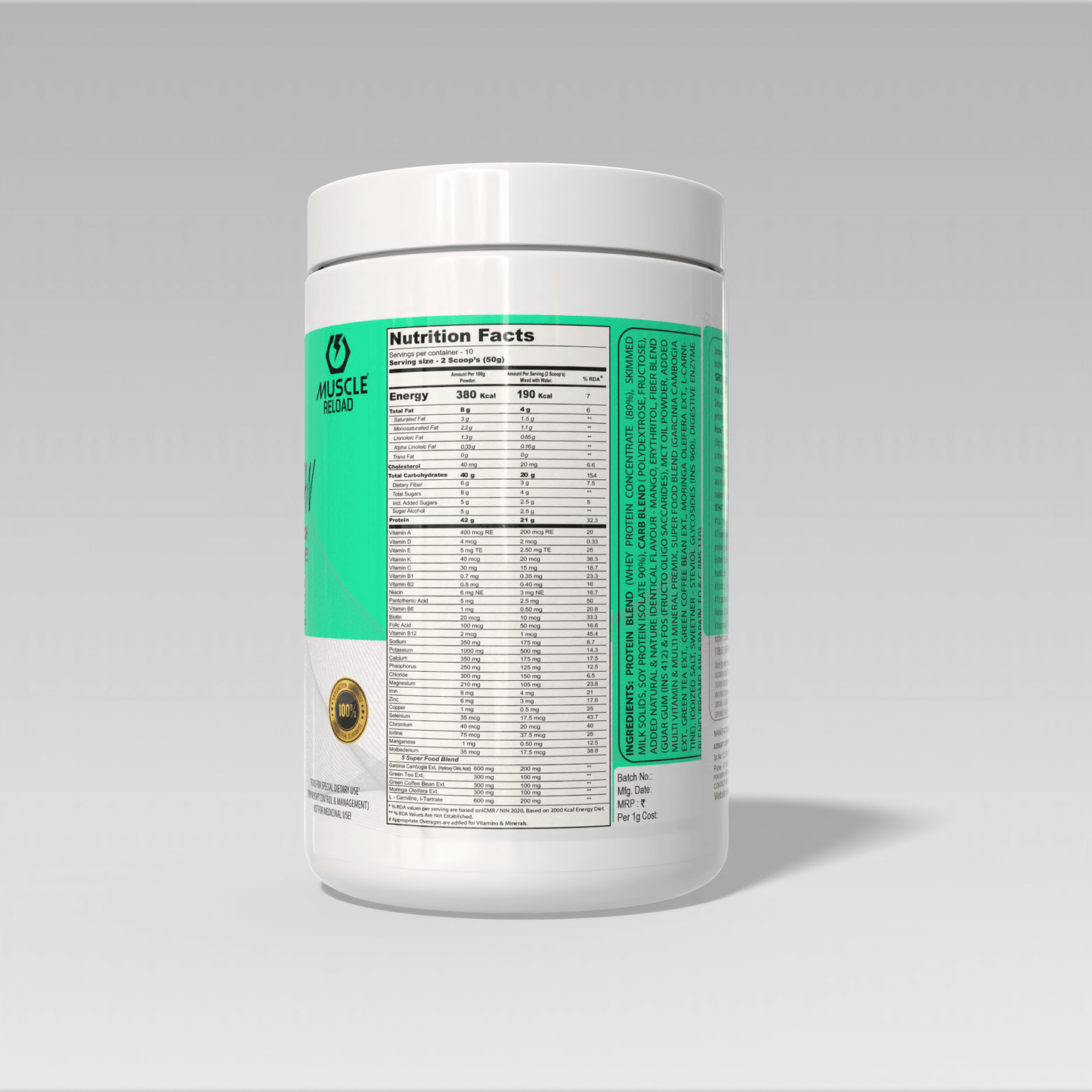 Muscle Reload Gro Strong Lean : Your Guilt-Free Weight Loss Treat! |- 500g Buy one get one free