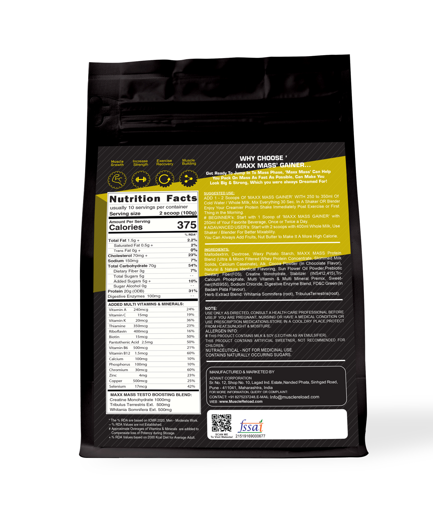 Pro-Fuel Maxx Mass  – High Calorie weight gainer