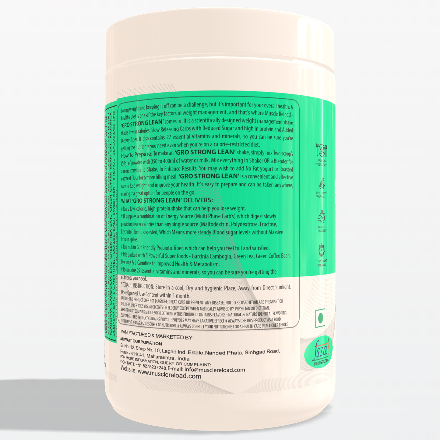 Muscle Reload Gro Strong Lean : Your Guilt-Free Weight Loss Treat! |- 500g