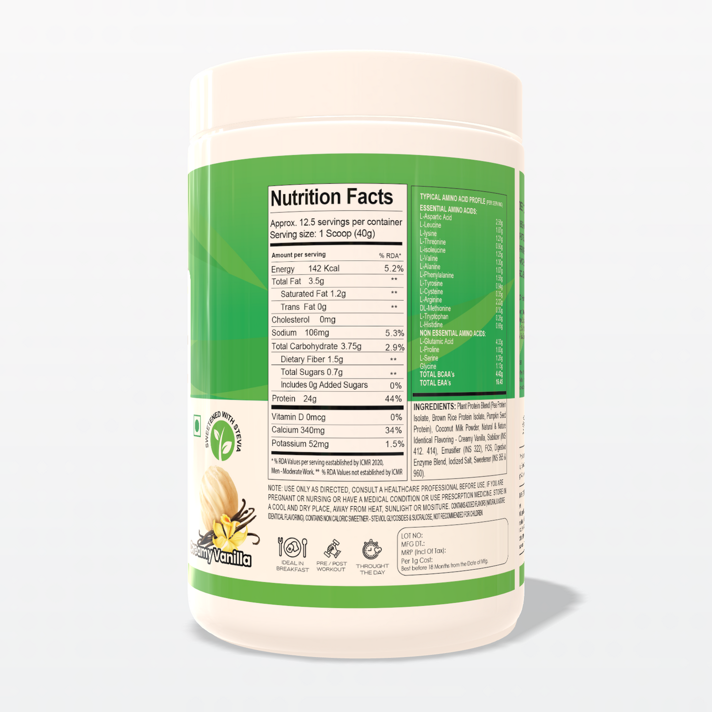 Muscle Reload 100% Plant Isolate Vegan Protein Powder - 24g Protein, Soy & Gluten-Free - for Muscle Growth & Recovery