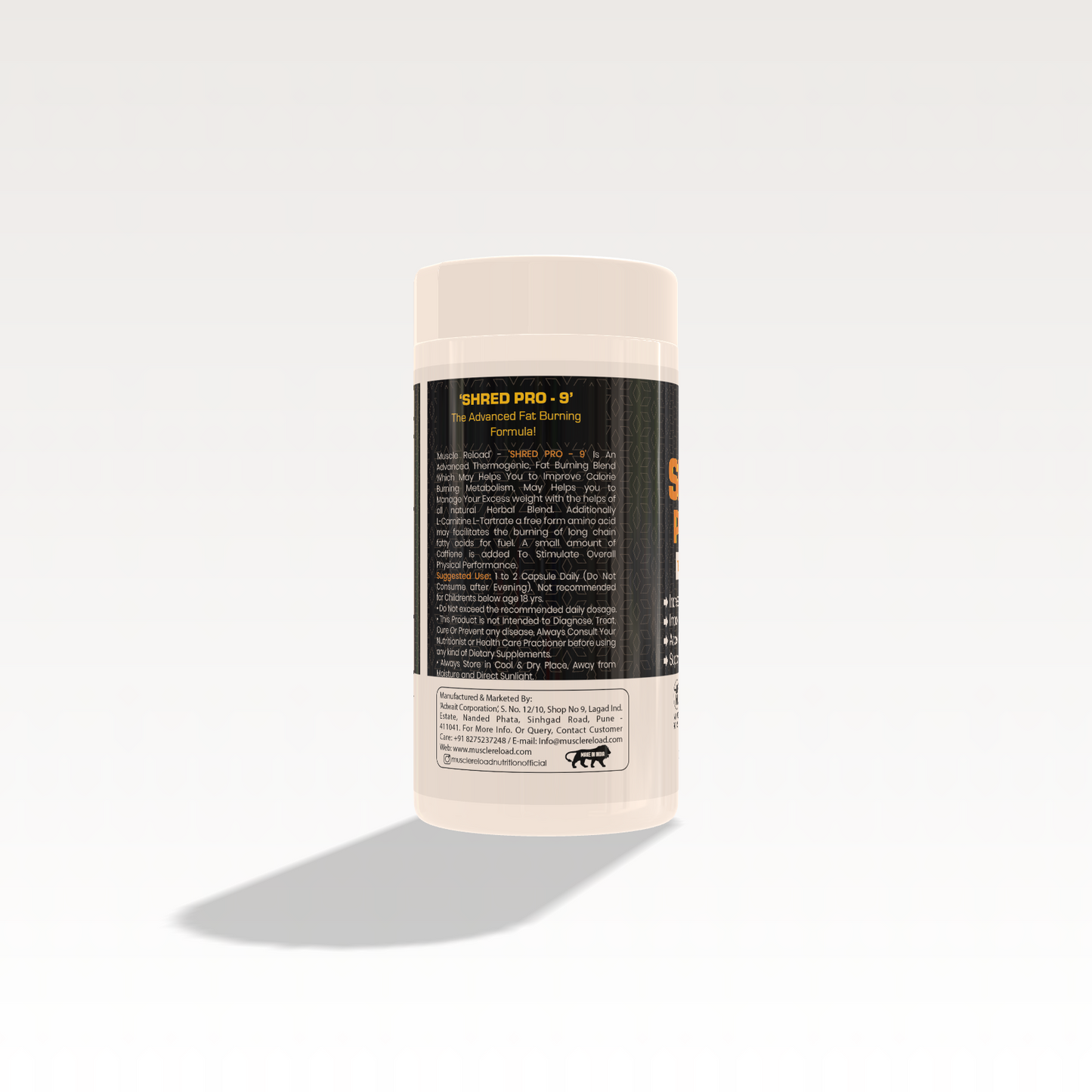 MUscle Reload SHRED PRO-9 Advanced Thermogenic Formula 60 Veg Caps