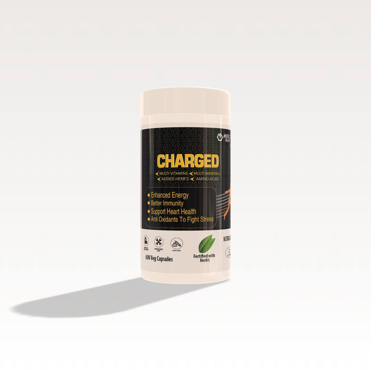 Muscle reload CHARGED - Multi Vitamin, Multi Mineral, Herbs & Amino Acids - 60 Veg Capsules