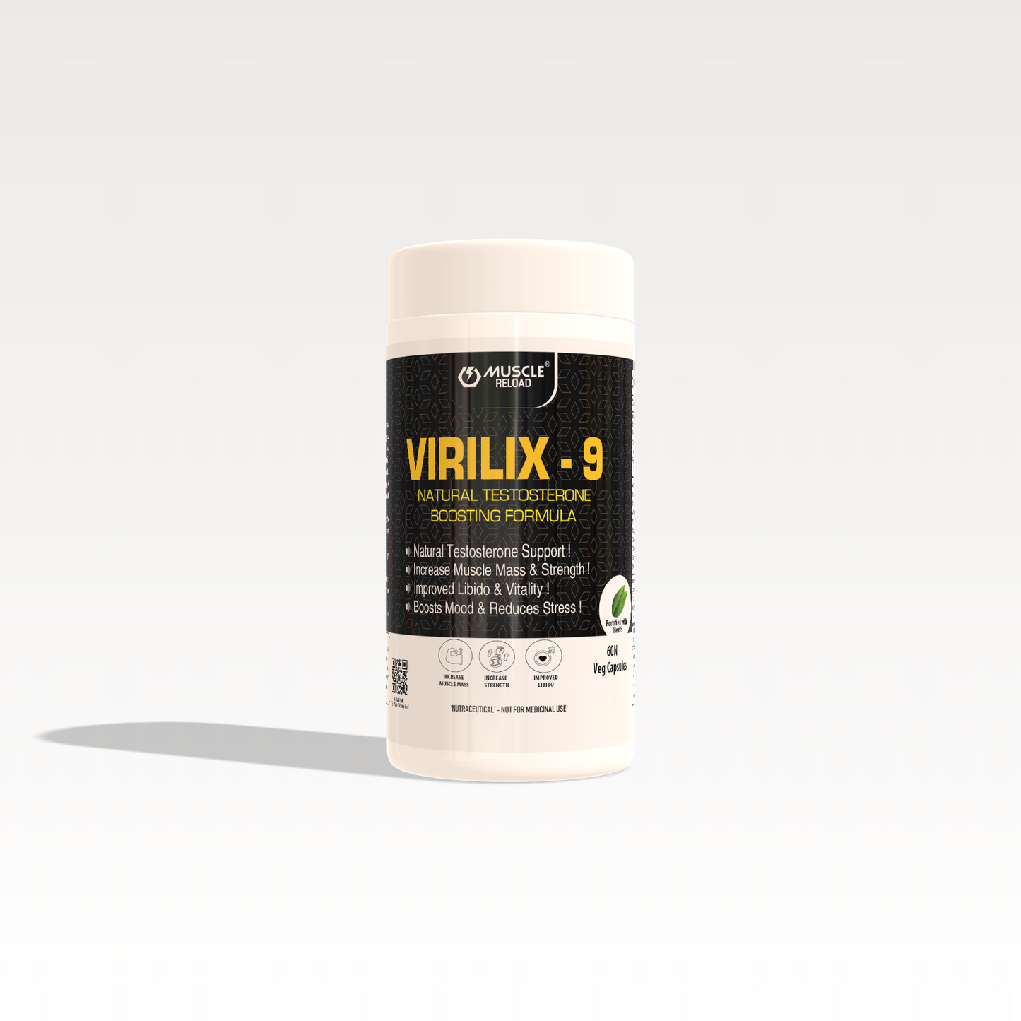 Muscle Reload Virilix-9 – Natural Testosterone Support with Herbal Extracts & Essential Minerals | 60 Veg Capsules