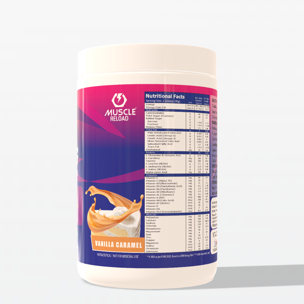 Gro Strong Protein – 45g Protein, Low Lactose, Zero Sugar, Gluten-Free with Fiber & 32 Nutrients – 500g"