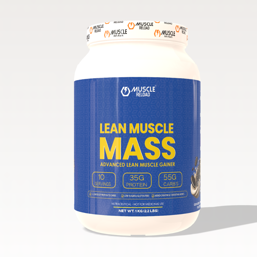 "MRN Lean Muscle Mass Gainer - 35g High Protein Formula + 1.5g Creatine with Testo Boosting Herbs (Ashwagandha, Ginseng) & Antioxidant Blend - 1kg (2.2Lbs)