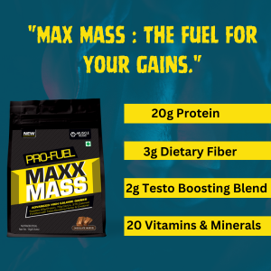 Muscle Reload Nutrition Max Mass Gainer  | High Protein Muscle Mass & Weight Gainer | with Vitamins & Minerals, Creatine & Digestive Enzymes[1Kg, 2.2LBS]