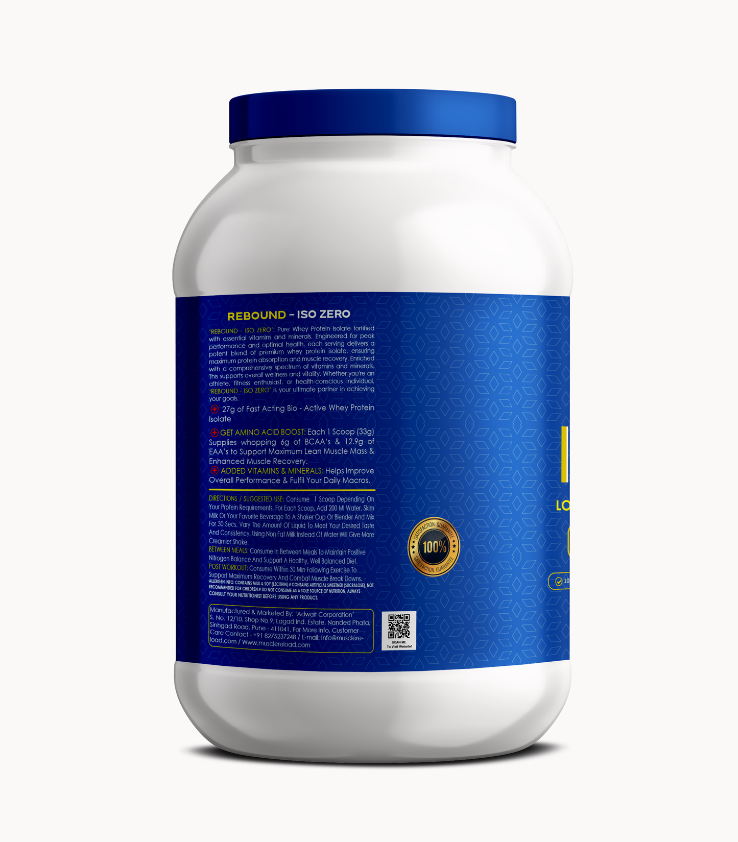 MRN REBOUND ISO ZERO | 25G PROTEIN, 40MG ANTIOXIDANT & CARDIOTONIC HERBS BLEND 100% WHEY PROTEIN ISOLATE| 1KG(30 Serving)