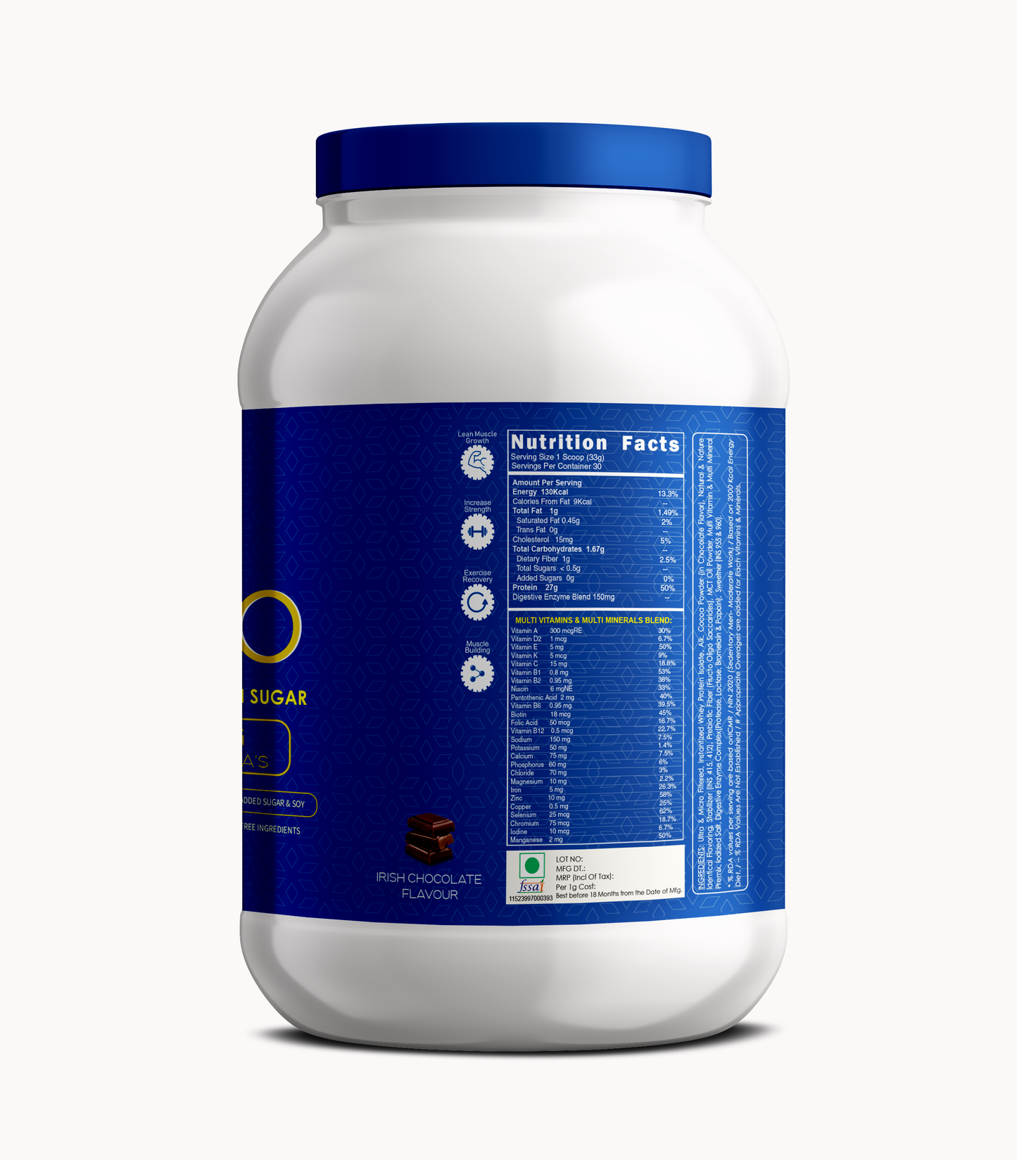 MRN REBOUND ISO ZERO | 25G PROTEIN, 40MG ANTIOXIDANT & CARDIOTONIC HERBS BLEND 100% WHEY PROTEIN ISOLATE| 1KG(30 Serving)