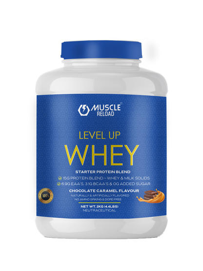 MRN LEVEL UP WHEY | BEGINNERS WHEY  WITH 15G PROTEIN, .9G EAA'S & 3.1G BCAA'S| 60 SERVING(2KG 4.4LBS)