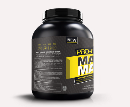 Muscle Reload Nutrition Max Mass Gainer  | High Protein Muscle Mass & Weight Gainer | with Vitamins & Minerals, Creatine & Digestive Enzymes[3Kg, 6.6LBS]