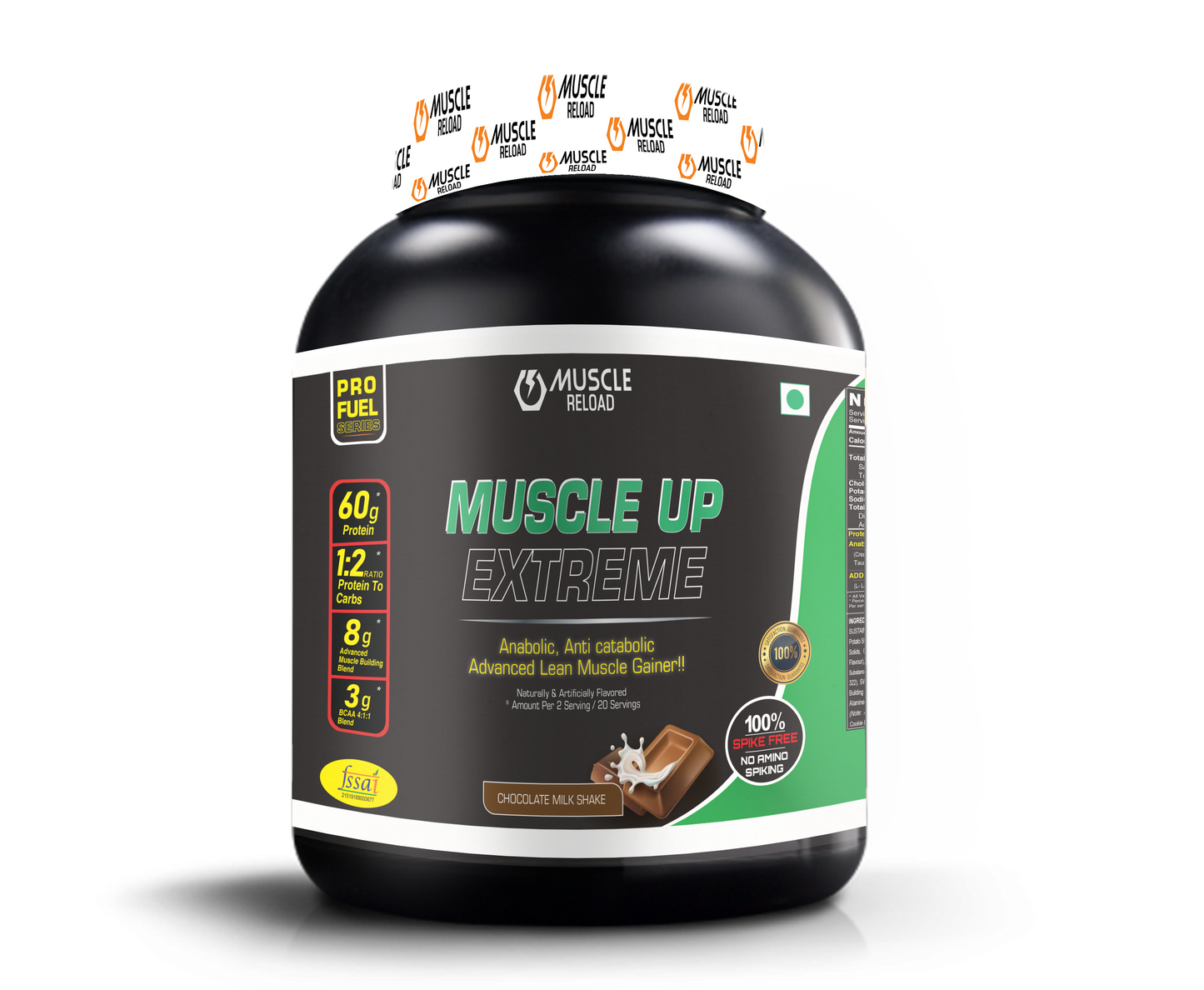 MRN Muscle Up Extreme | 100% Vegetarian Multi phase Protein Blend with Dietary Fiber -  2kg / 4.4Lbs