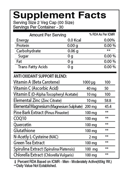 Muscle Reload Antioxidant Support Capsules – 60N Veg Capsules