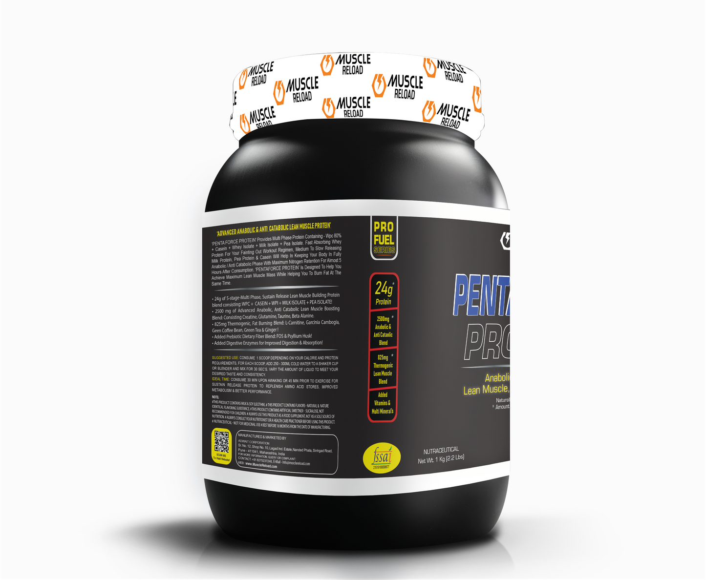 MRN Penta Force Protein | Anabolic, Anti Catabolic, Lean Muscle Fat Burning Protein - 1kg / 2.2Lbs