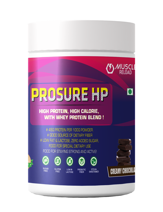 Muscle Reload Prosure HP| High Fiber & Zero Added Sugar| Protein Powder Supplement for Elders, 40+ & Old Age Men & Women For Muscles & Bone Strength |500g(1.1Lbs & 15 Serving)