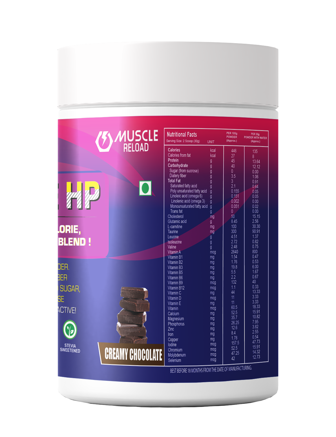 Muscle Reload Prosure HP| High Fiber & Zero Added Sugar| Protein Powder Supplement for Elders, 40+ & Old Age Men & Women For Muscles & Bone Strength |500g(1.1Lbs & 15 Serving)