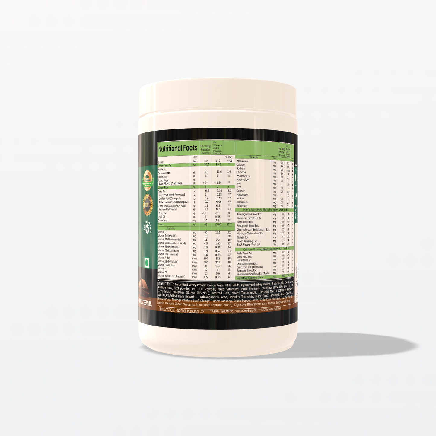 HerbaFuel Intense – Men’s Herbal Protein for Strength, Hormones & Recovery 500g