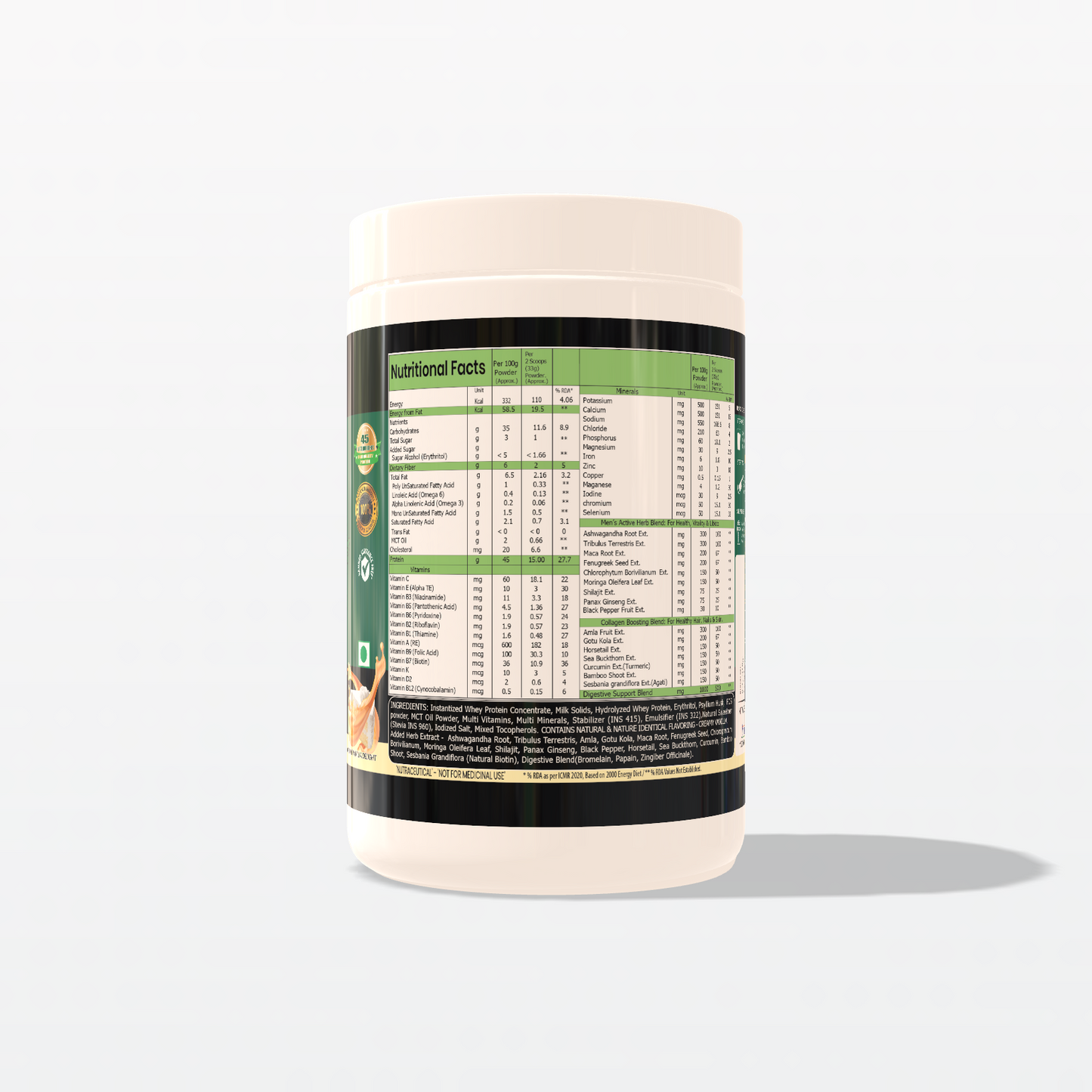 HerbaFuel Intense – Men’s Herbal Protein for Strength, Hormones & Recovery 500g