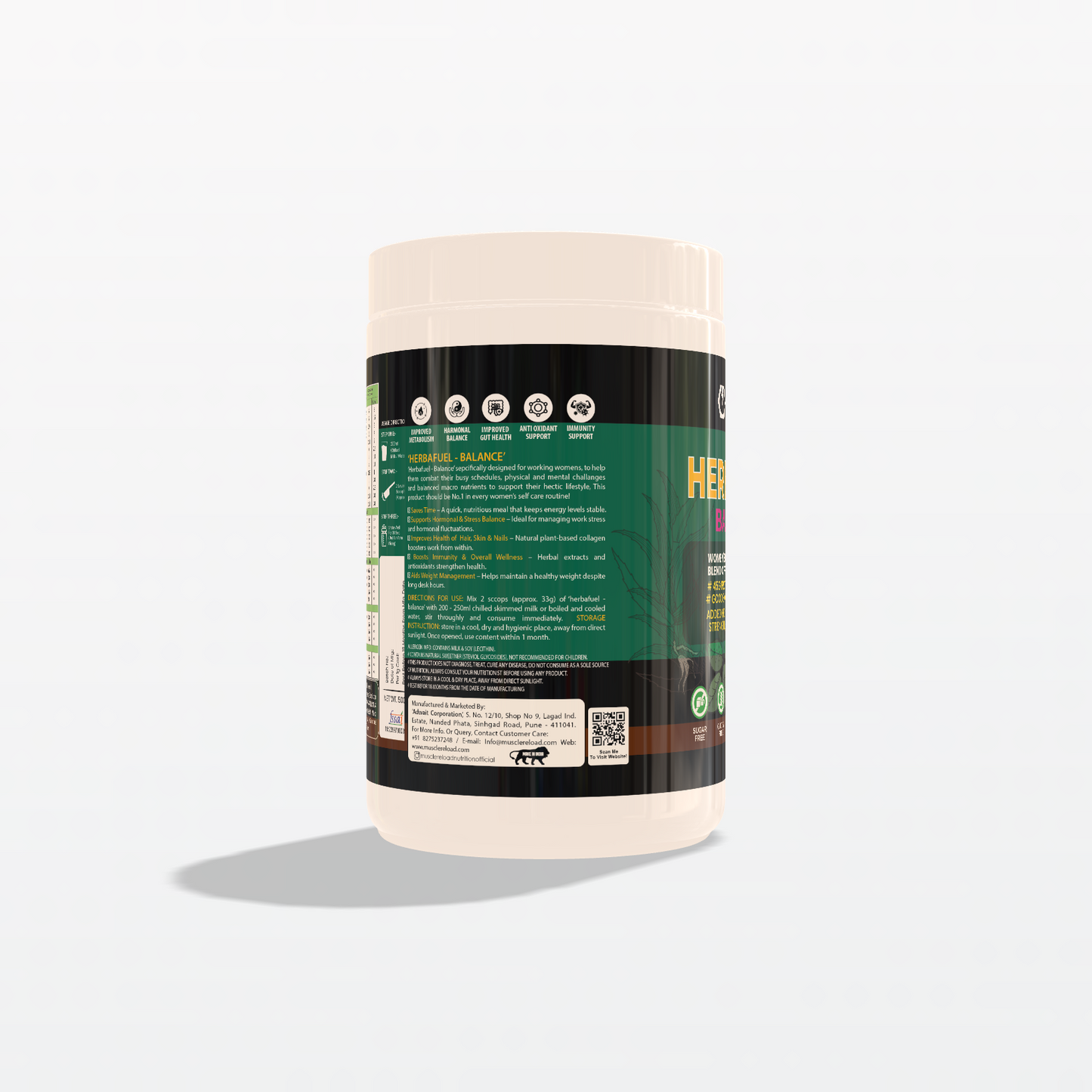 HerbaFuel Balance for Women – Protein + Herbs for Hormonal & Metabolic Support 500g