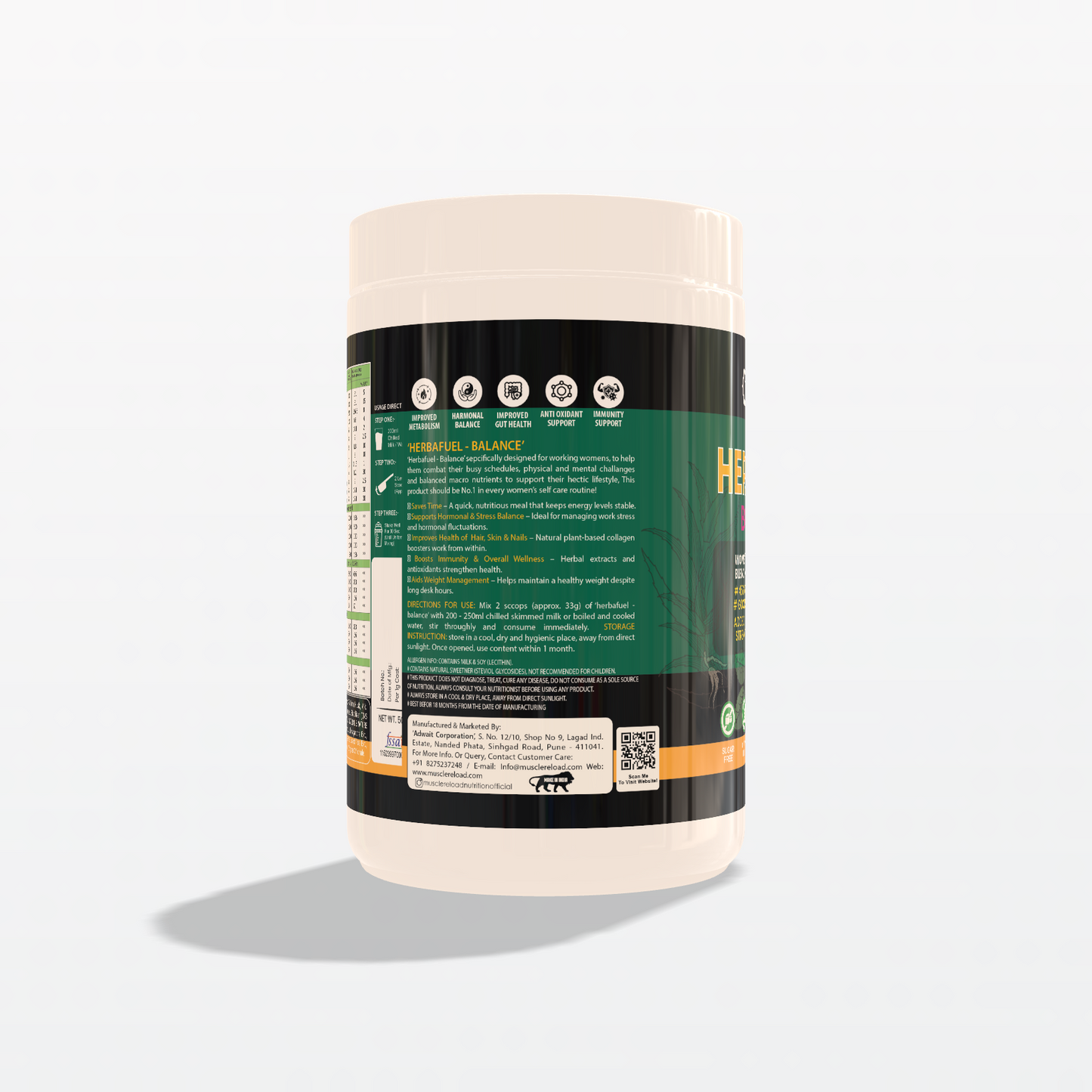 HerbaFuel Balance for Women – Protein + Herbs for Hormonal & Metabolic Support 500g
