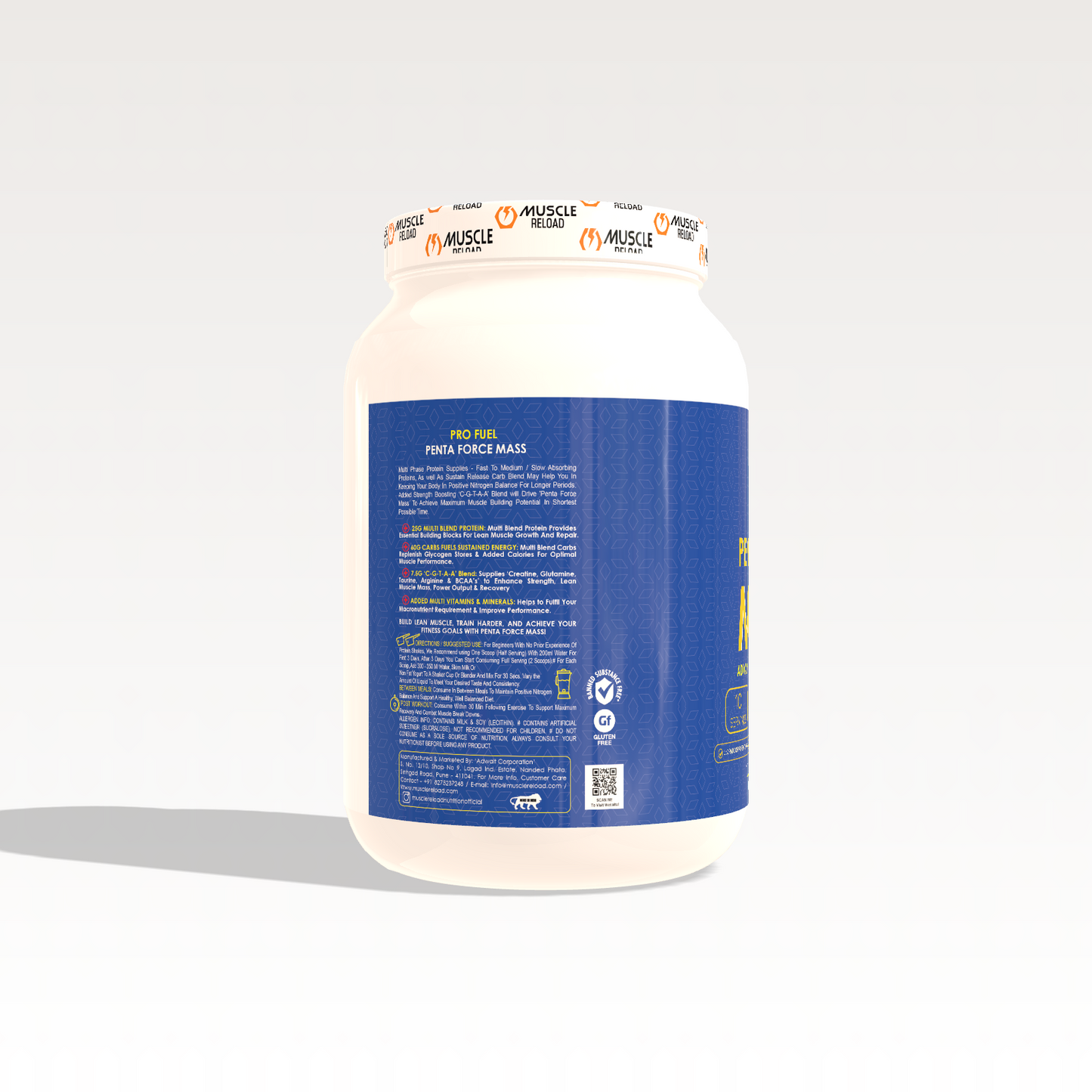 MRN Penta Force Gainer | Anabolic, Anti Catabolic Advanced Lean Muscle Gainer -1kg /2.2Lbs