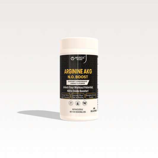 Muscle Reload Arginine AKG Capsules – Nitric Oxide Booster with Arginine HCL, Alpha Lipoic Acid – Pre-Workout Endurance & Pump Formula – 60 Veg Capsules