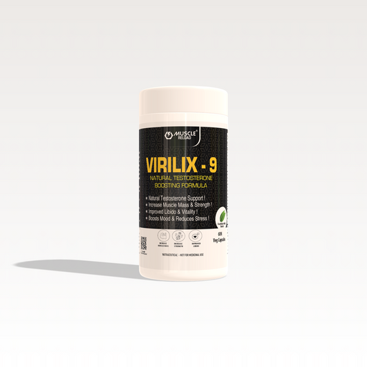 Muscle Reload Virilix-9 – Natural Testosterone Support with Herbal Extracts & Essential Minerals | 60 Veg Capsules