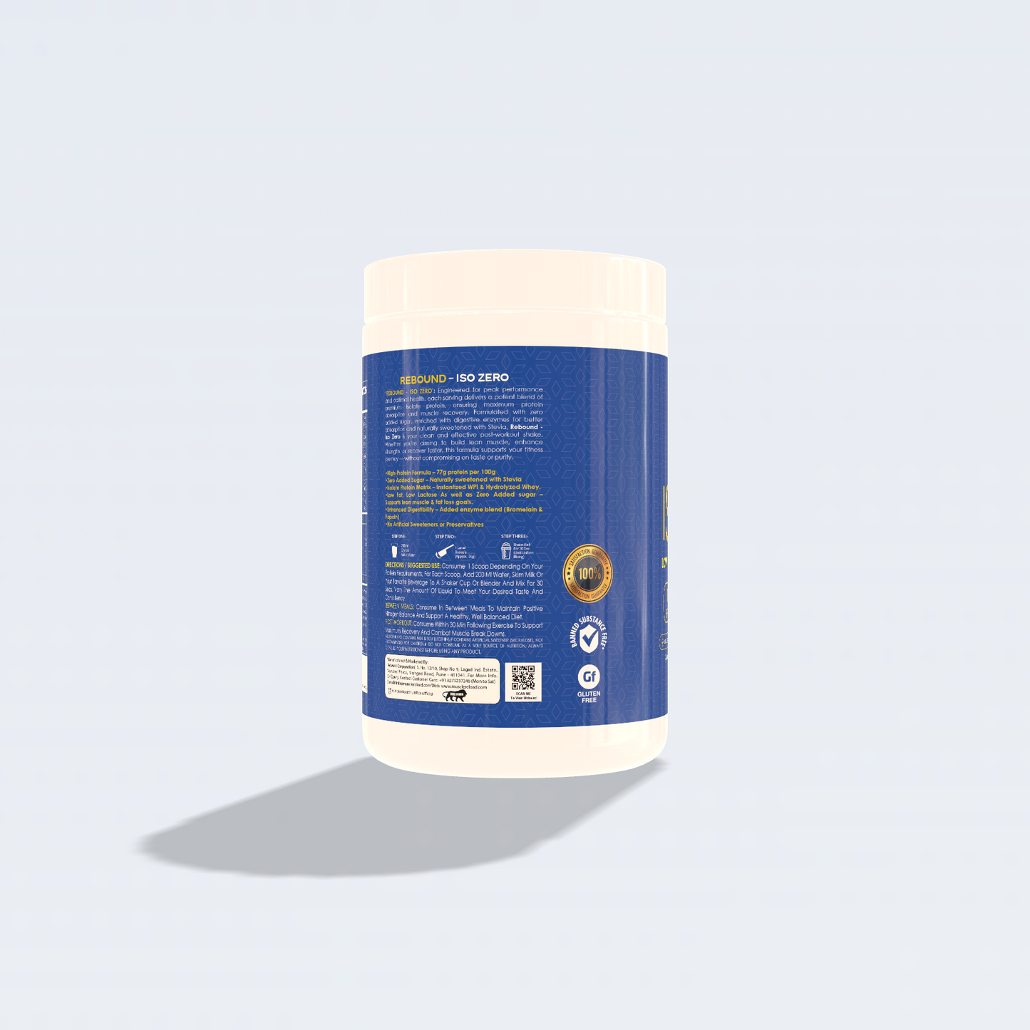 REBOUND ISO ZERO - Ultra Lean Whey Isolate with Zero Sugar & Low Lactose (1kg, 28 Servings)
