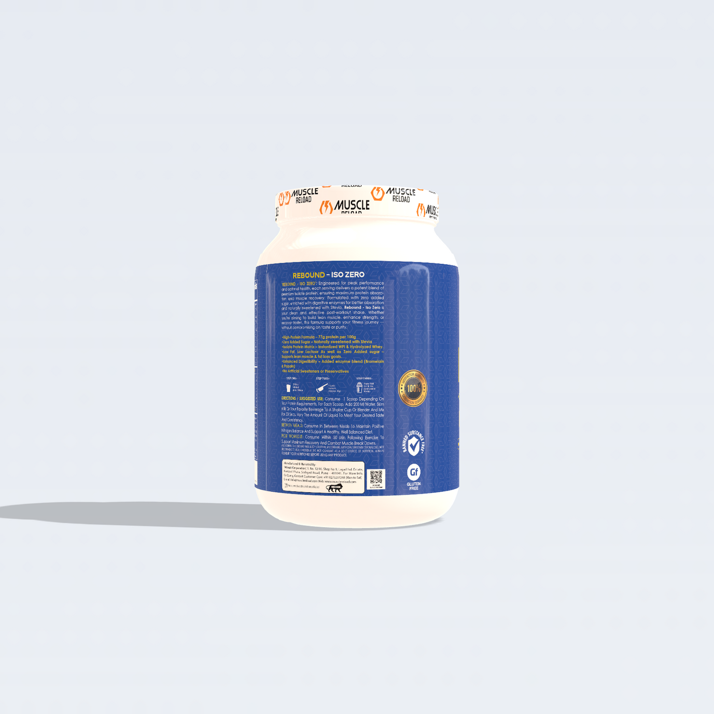 REBOUND ISO ZERO - Ultra Lean Whey Isolate with Zero Sugar & Low Lactose (1kg, 28 Servings)