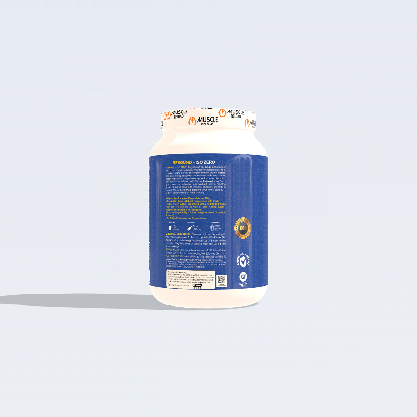 REBOUND ISO ZERO - Ultra Lean Whey Isolate with Zero Sugar & Low Lactose (1kg, 28 Servings)