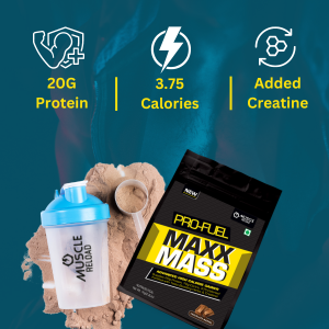 Muscle Reload Nutrition Max Mass Gainer  | High Protein Muscle Mass & Weight Gainer | with Vitamins & Minerals, Creatine & Digestive Enzymes[1Kg, 2.2LBS]