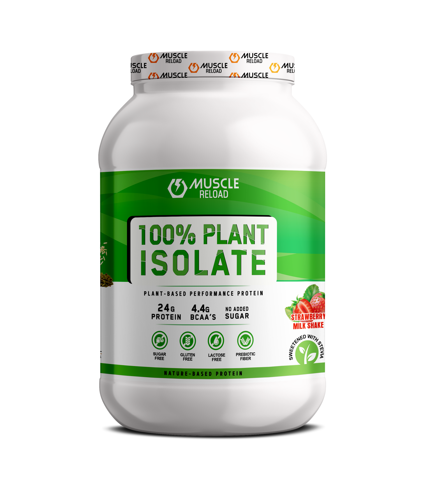 MRN 100% Plant Isolate | Vegan, Lactose Free & Soy Free | From Pea, Brown Rice Protein & Pumpkin Seed Powder | Active Lifestyle | Healthy Muscles | Weight Control | 24g Plant Protein | 4.4g BCAA  - 500G (12.5 SERVING)