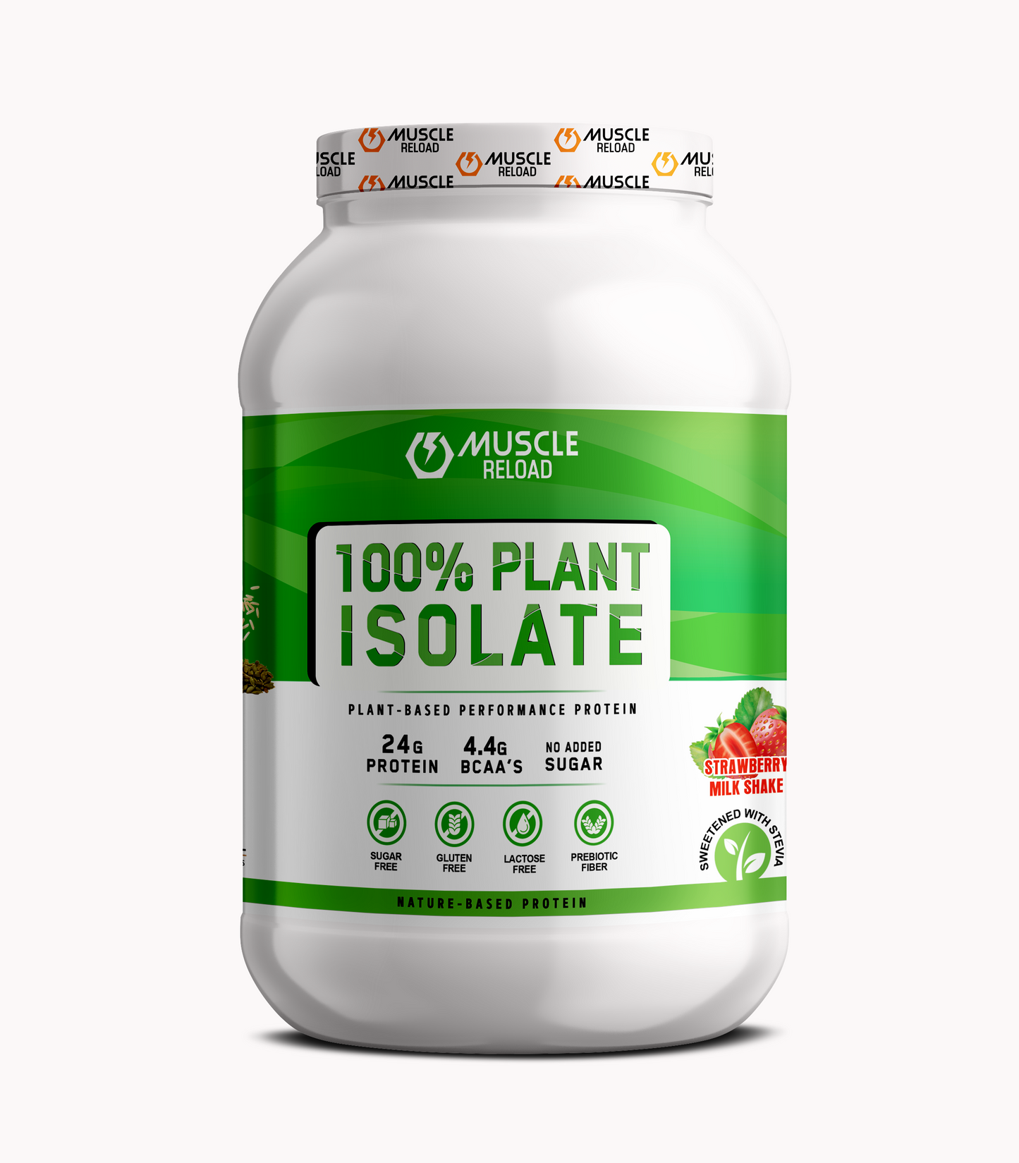 MRN 100% Plant Isolate | Vegan, Lactose Free & Soy Free | From Pea, Brown Rice Protein & Pumpkin Seed Powder | Active Lifestyle | Healthy Muscles | Weight Control | 24g Plant Protein | 4.4g BCAA - 1Kg (25 Serving)