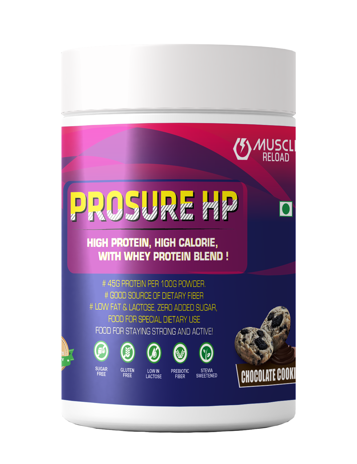 Muscle Reload Prosure HP| High Fiber & Zero Added Sugar| Protein Powder Supplement for Elders, 40+ & Old Age Men & Women For Muscles & Bone Strength |500g(1.1Lbs & 15 Serving)